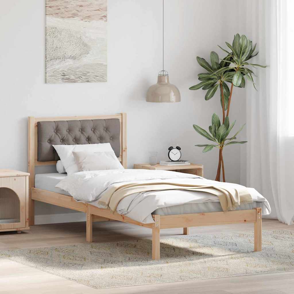 Estrutura da cama cinzento-acastanhado 75 x 190 cm
