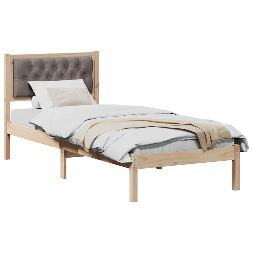 Estrutura da cama cinzento-acastanhado 75 x 190 cm