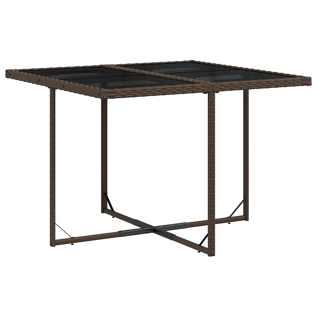 5 Pcs conjunto jantar p/ jardim c/ almofadões vime PE castanho