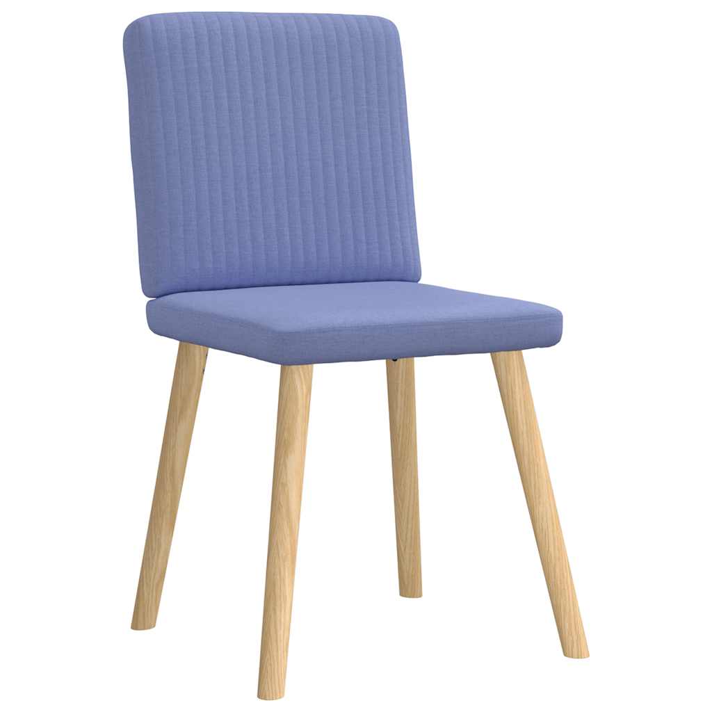 Cadeiras de jantar 4 pcs jeans tecido azul