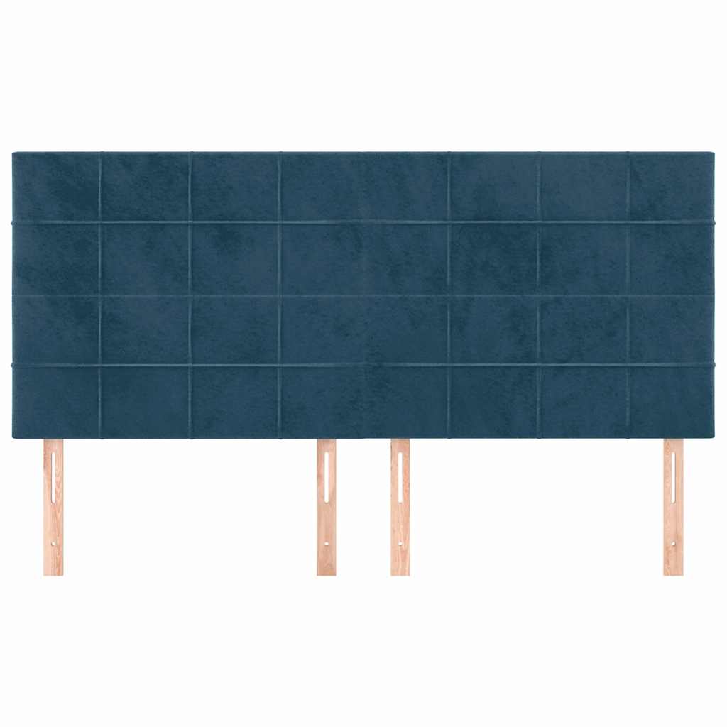 Cabeceira azul escuro 180x5x118/128 cm veludo