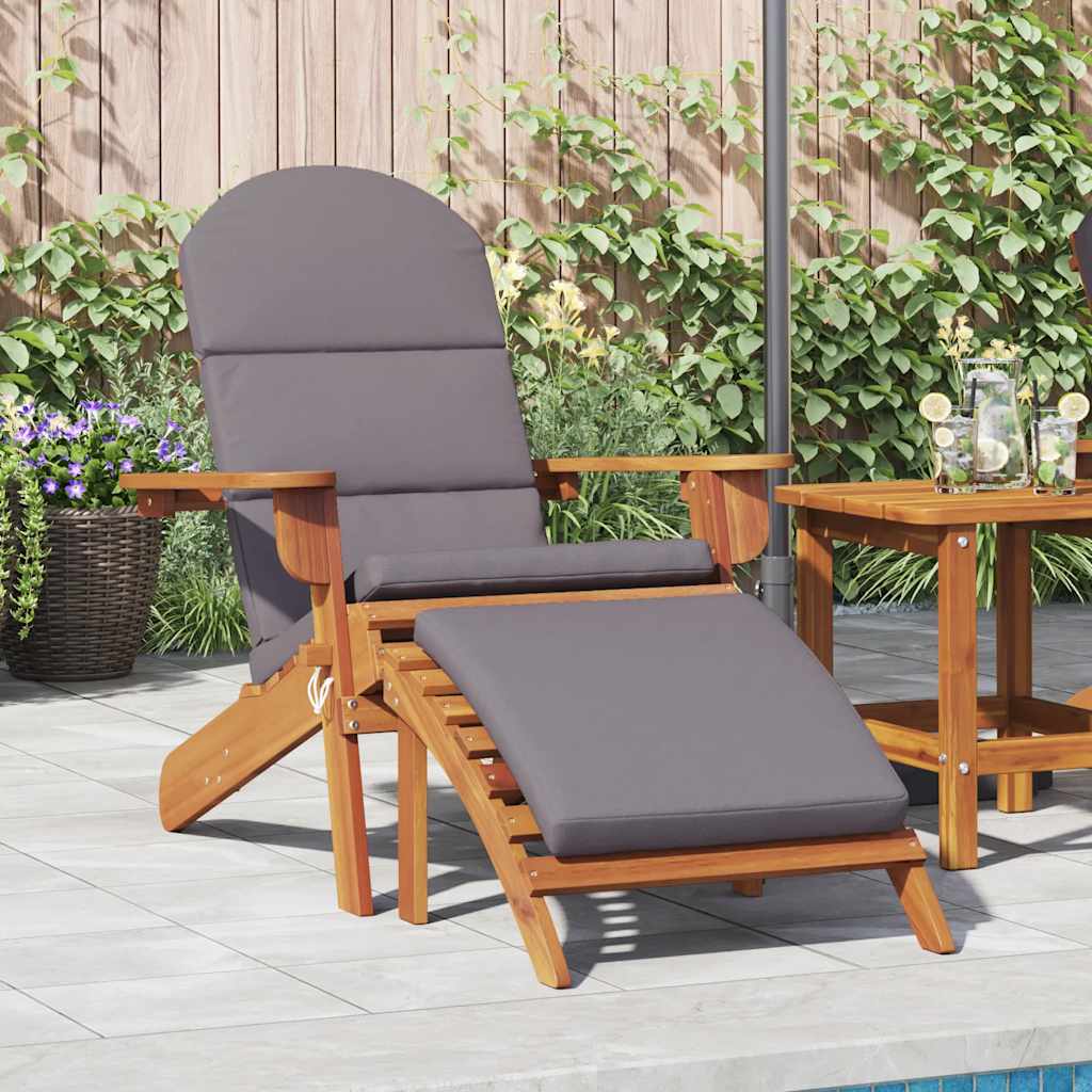Cadeira de jardim adirondack com apoio de pés acácia maciça