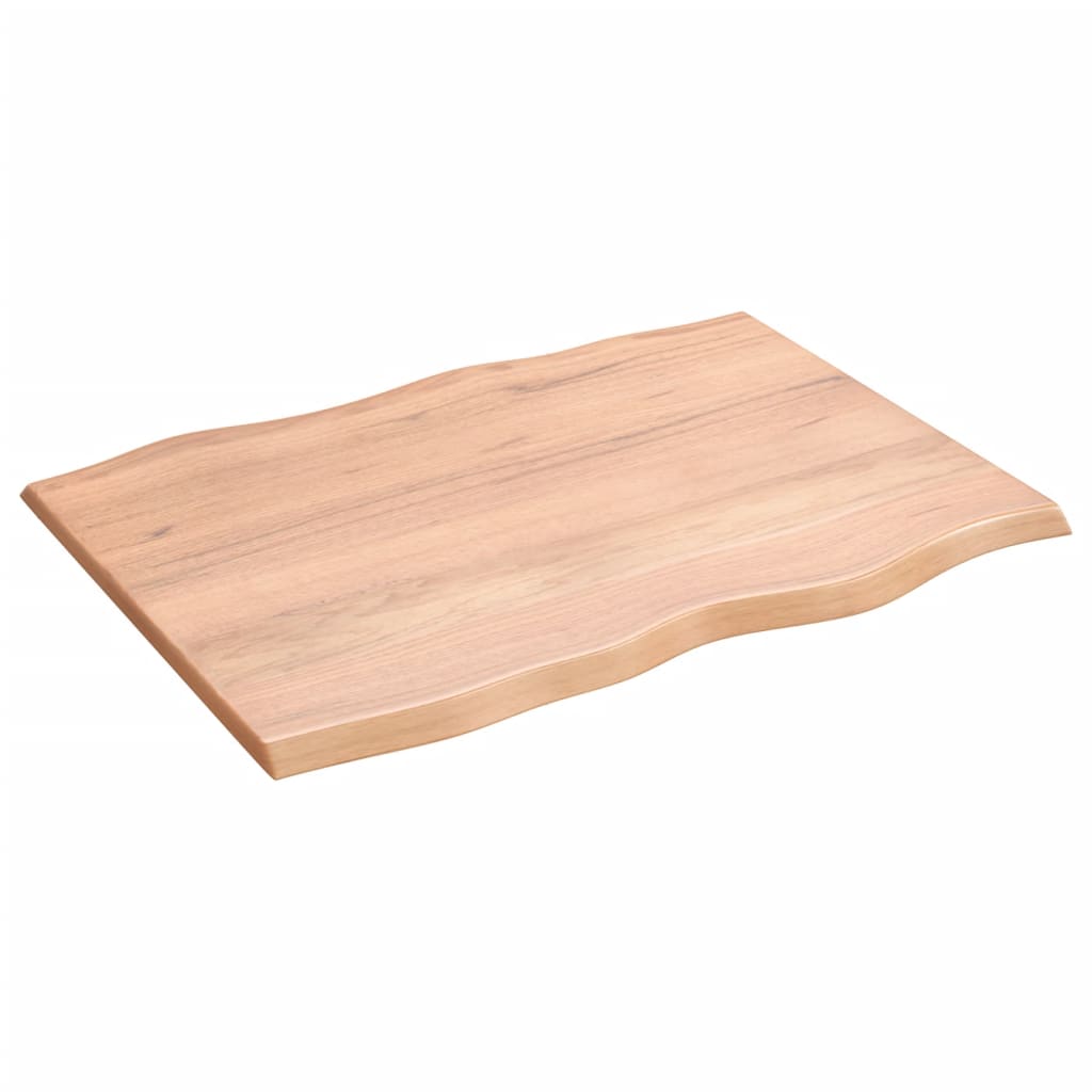 Tampo de mesa com bordas vivas carvalho tratado castanho-claro