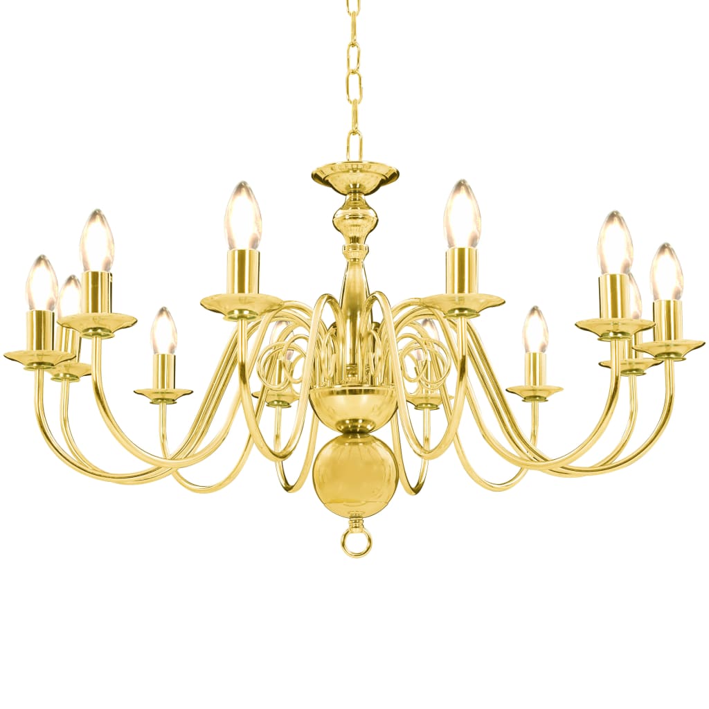 Lustre de 12 lâmpadas e14 dourado