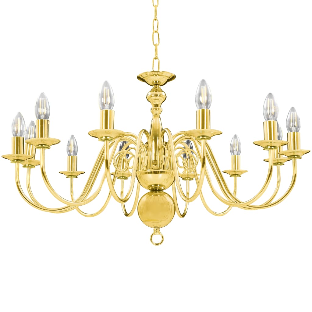 Lustre de 12 lâmpadas e14 dourado