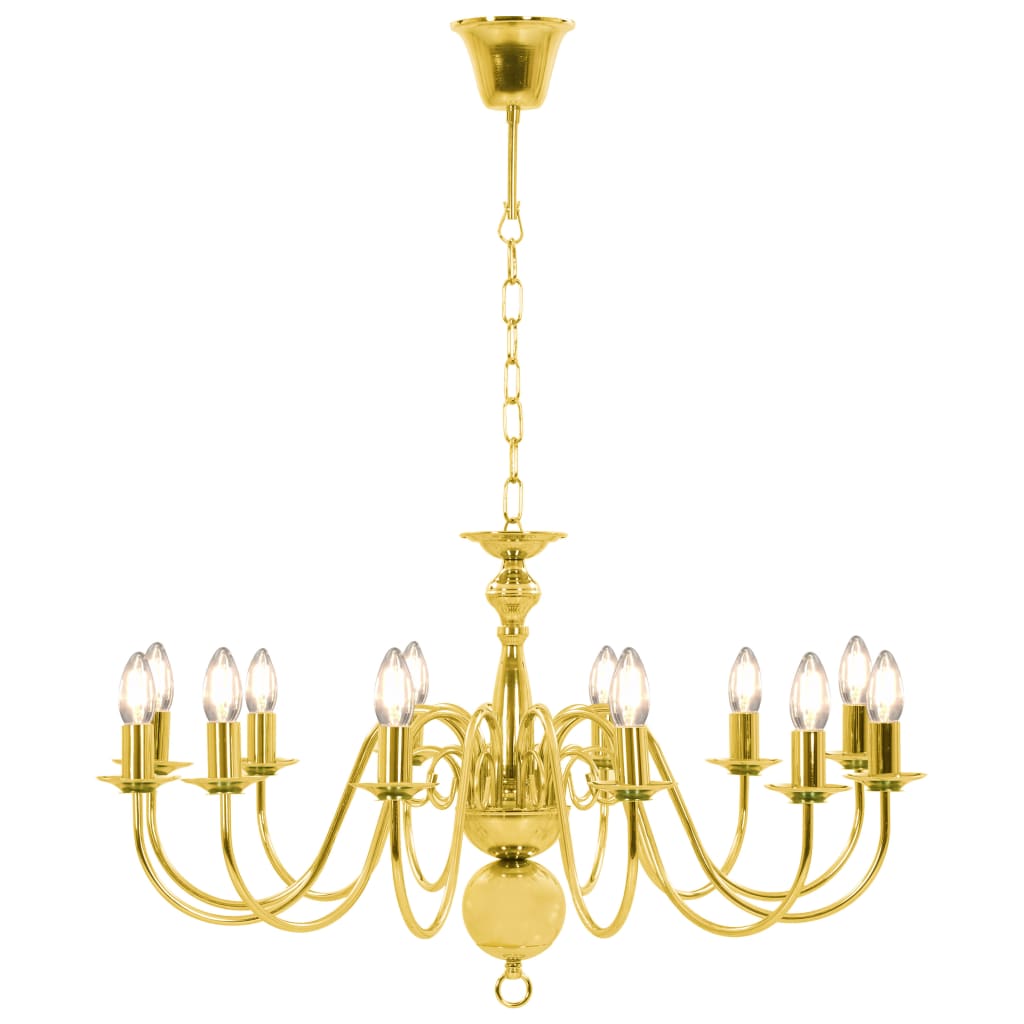 Lustre de 12 lâmpadas e14 dourado