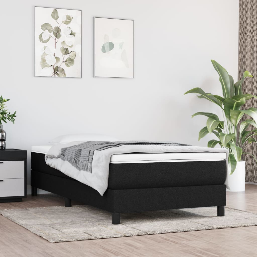 Estrutura de cama com molas 90x200 cm tecido preto