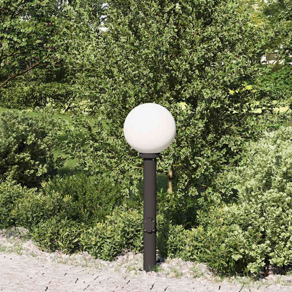 Luminária de poste com tomada, 80 cm, preta, IP44