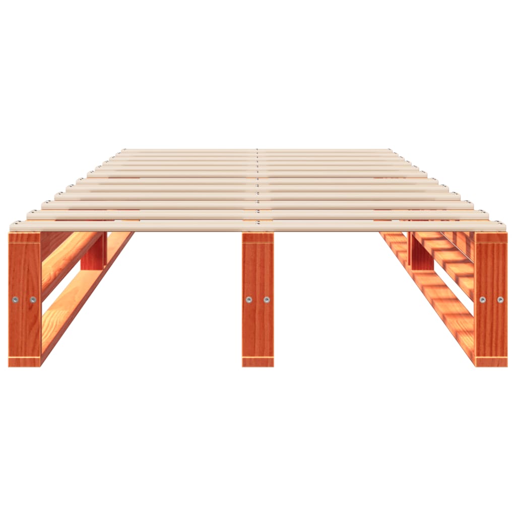 Cama sem colchão 75x190 cm madeira de pinho maciça castanho-mel