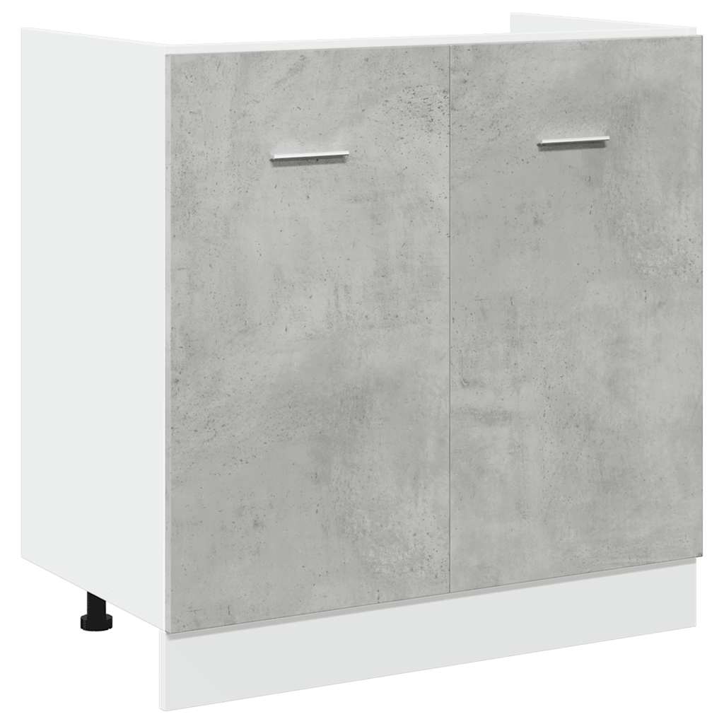 7 Pcs conj. de armários de cozinha lyon cinzento cimento