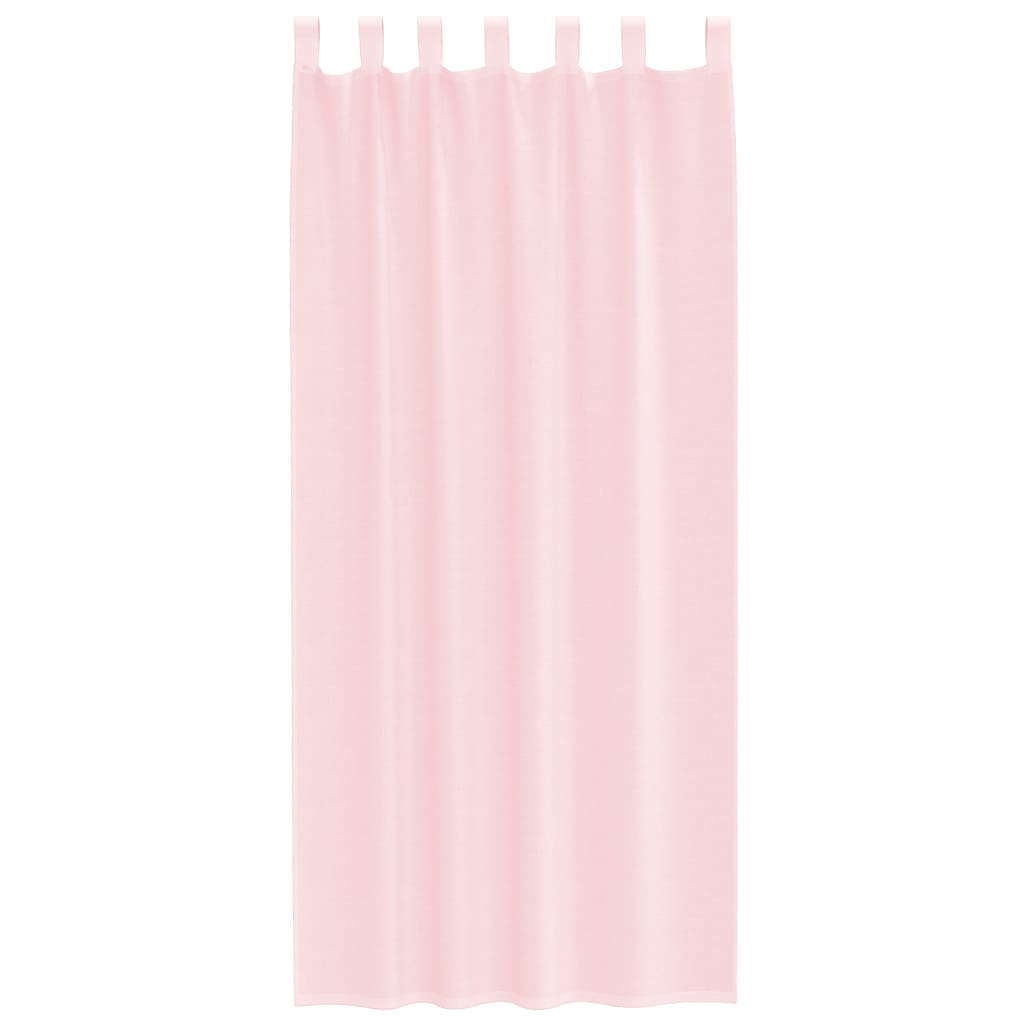 Cortinas de voile com laços 2 pcs rosa-claro 140x225 cm