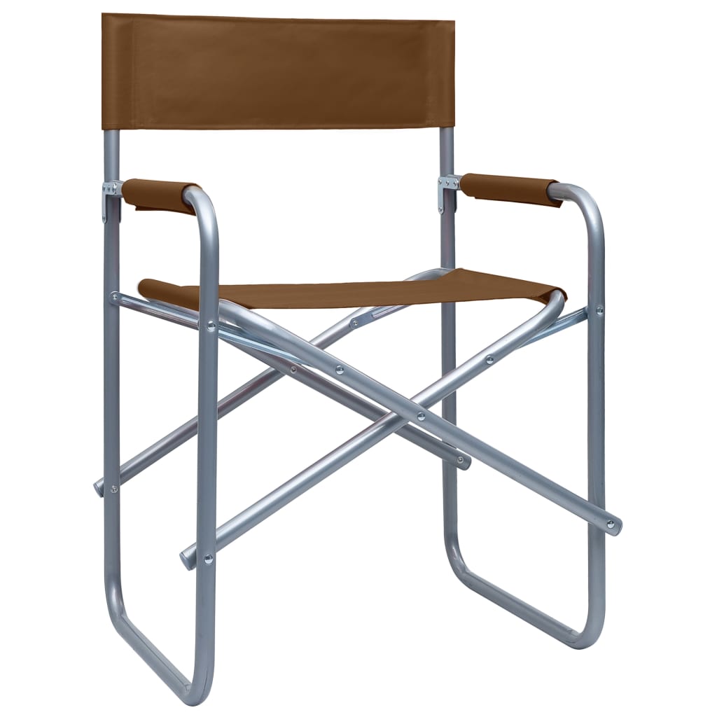 Cadeiras de realizador 2 pcs aço castanho