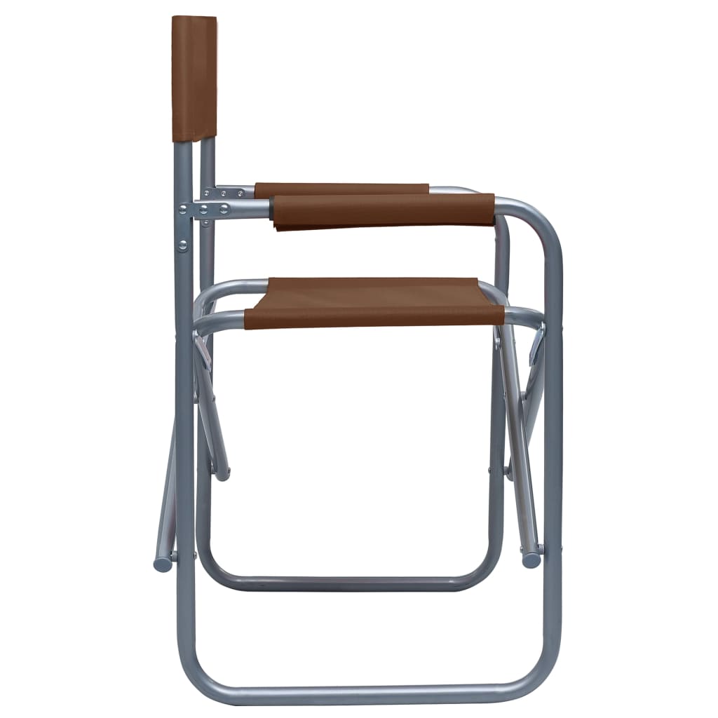 Cadeiras de realizador 2 pcs aço castanho