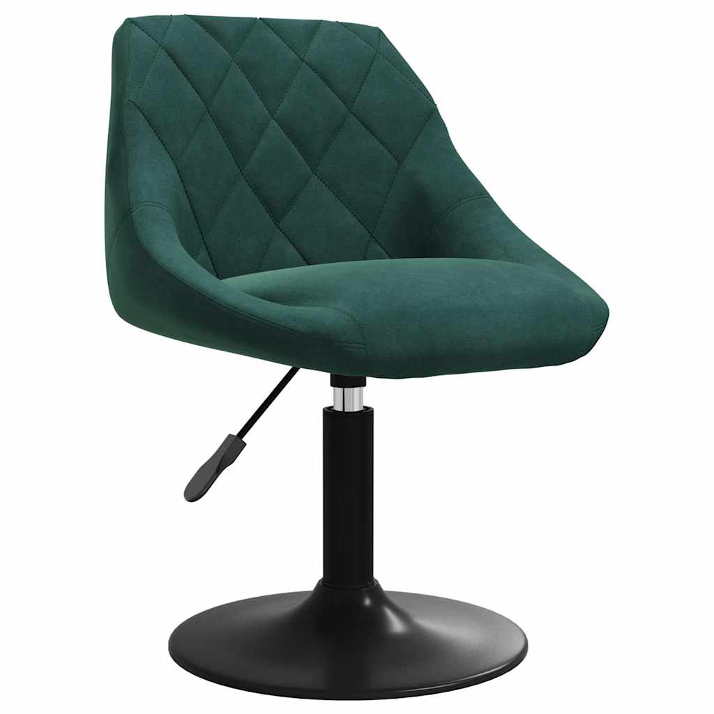Cadeiras de jantar giratórias 4 pcs veludo verde-escuro