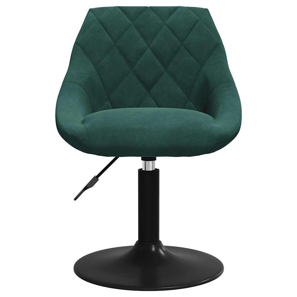 Cadeiras de jantar giratórias 4 pcs veludo verde-escuro