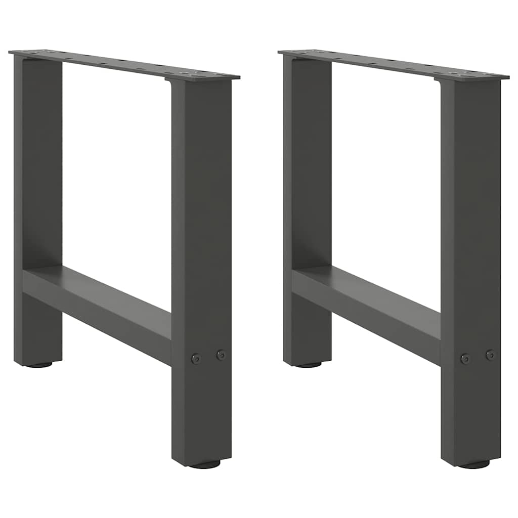Pés para mesa de centro antracite 2 peças 60x(42-43) cm aço