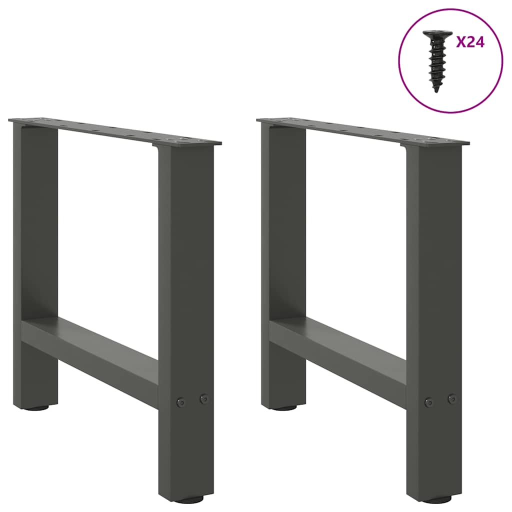 Pés para mesa de centro antracite 2 peças 60x(42-43) cm aço