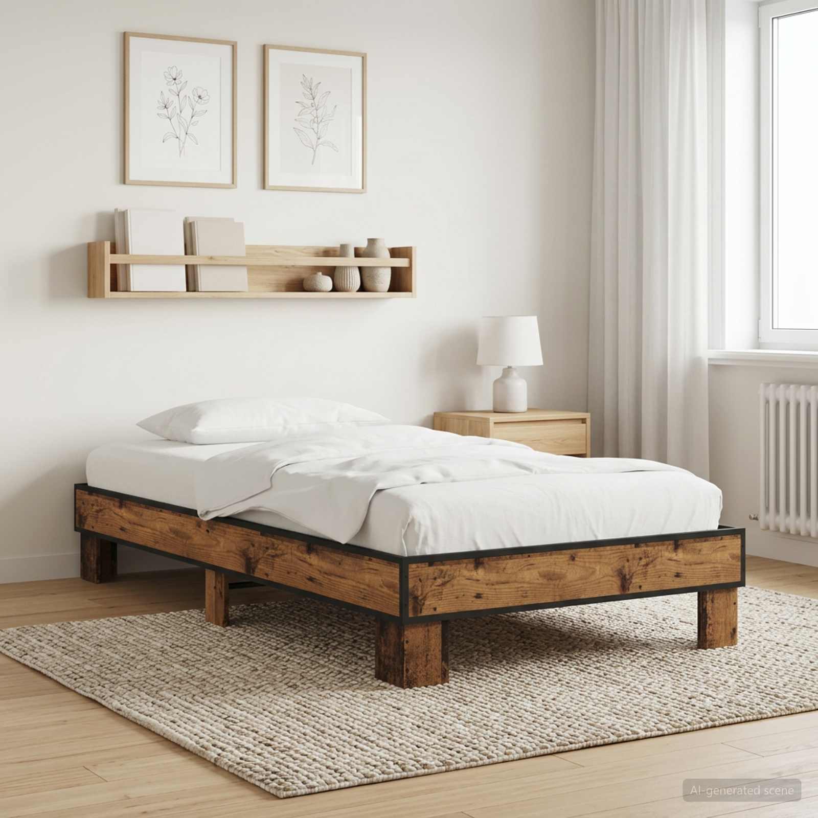 Estrutura da cama madeira antiga 80 x 200 cm