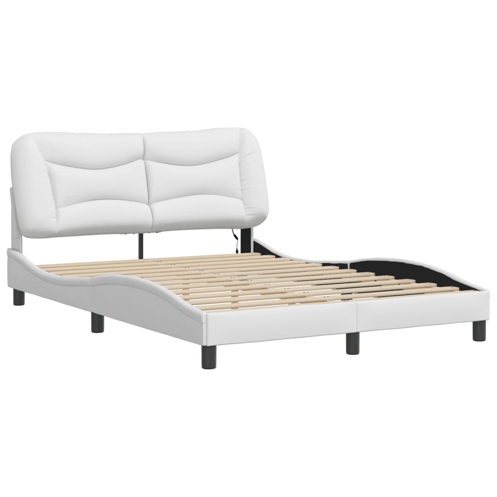 Estrutura de cama com LED sem colchão hvar 120x200 cm branco