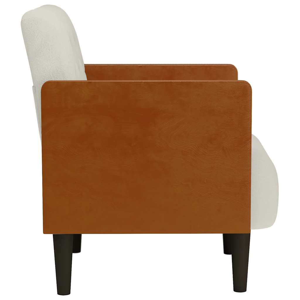 Poltrona com apoio de braços 55 cm veludo creme