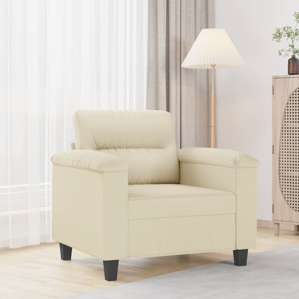 Poltrona 60 cm couro artificial creme