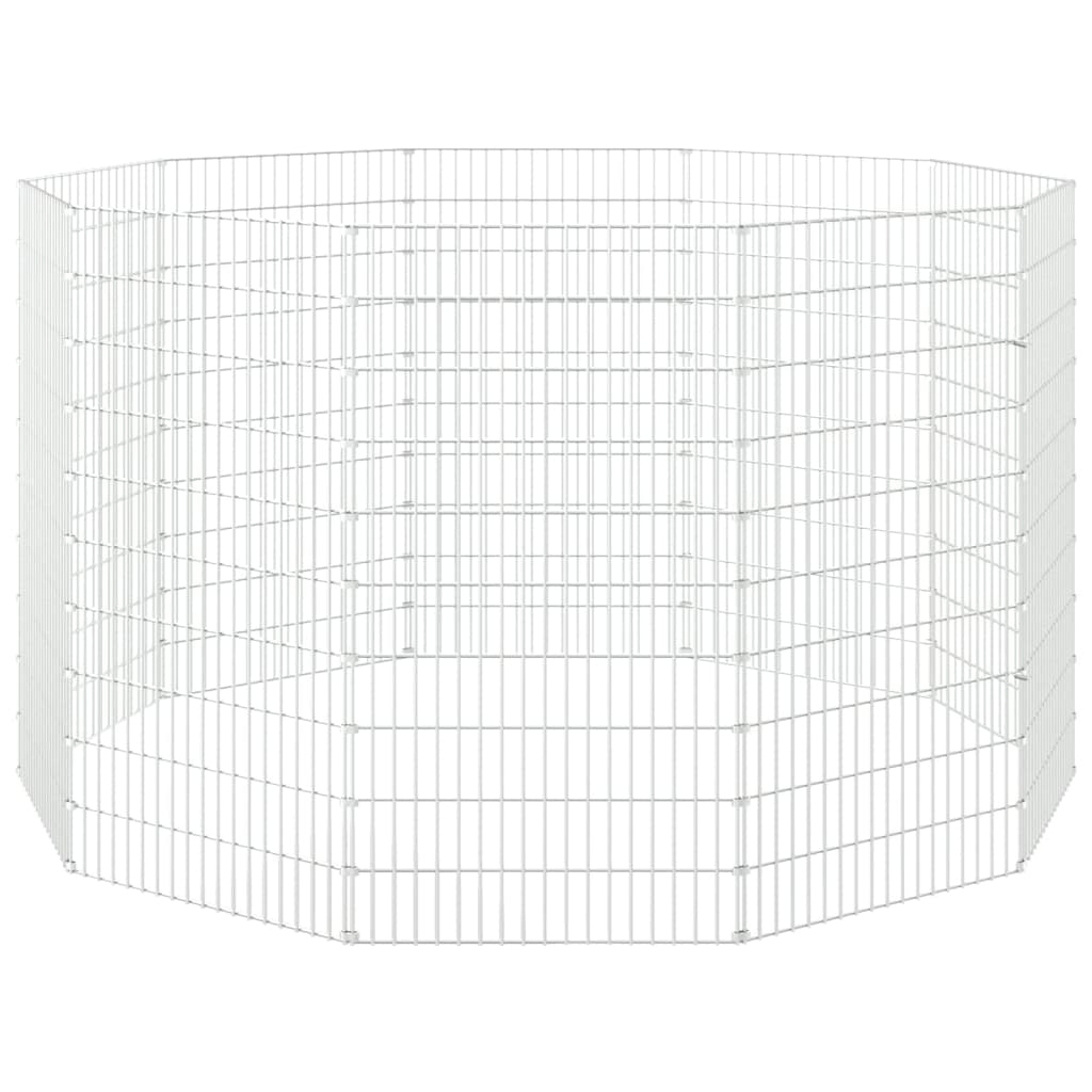 Recinto exterior p/ animais 10 painéis 54x100cm ferro galvaniz.