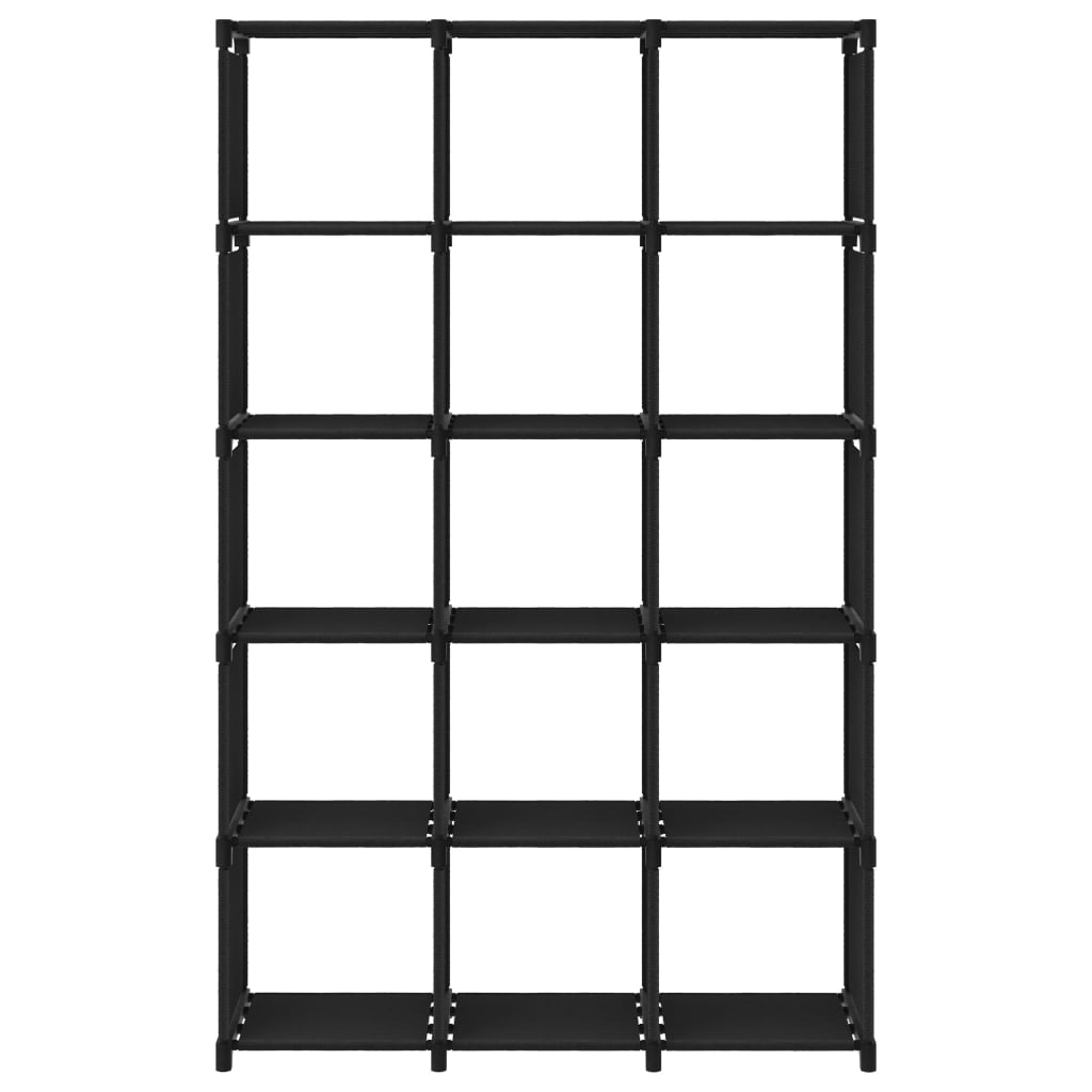 Unidade de prateleiras 15 cubos 103x30x175,5 cm tecido preto