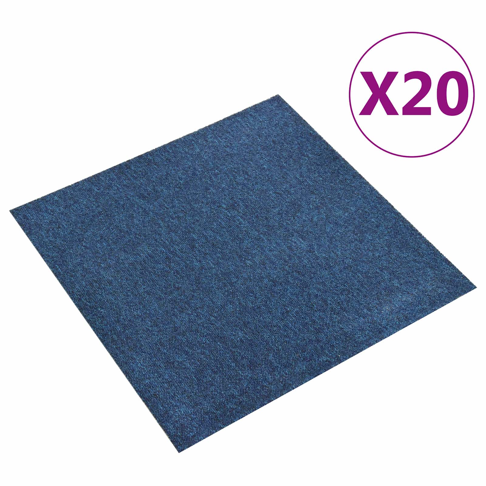 Tapete 20 unid. azul escuro 50 x 50 cm 100% polipropileno