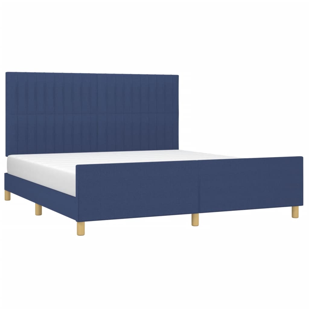 Estrutura de cama sem colchão 180x200 cm tecido azul