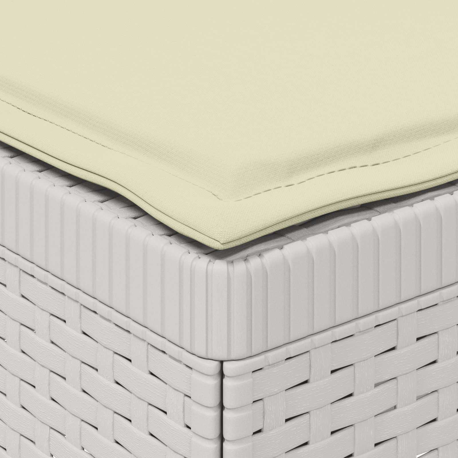 Sofá de jardim 1 lugar com almofada look rattan PP branco