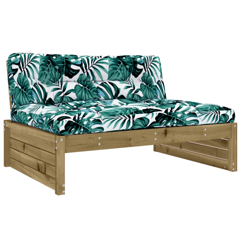 5 Pcs conjunto lounge de jardim c/ almofadões pinho impregnado