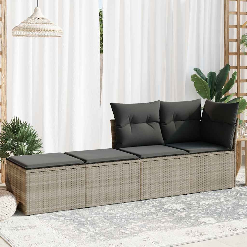 2 Pcs conjunto sofás de jardim c/ almofadões acácia e vime PE