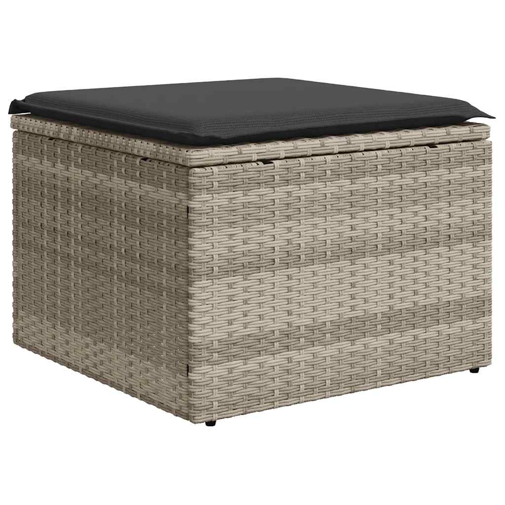 2 Pcs conjunto sofás de jardim c/ almofadões acácia e vime PE