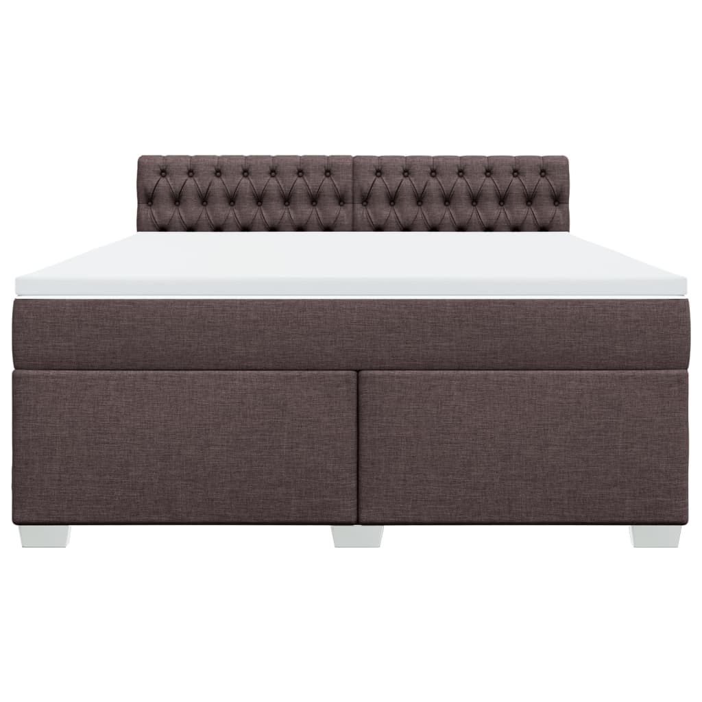 Cama com molas/colchão 180x200 cm tecido castanho-escuro