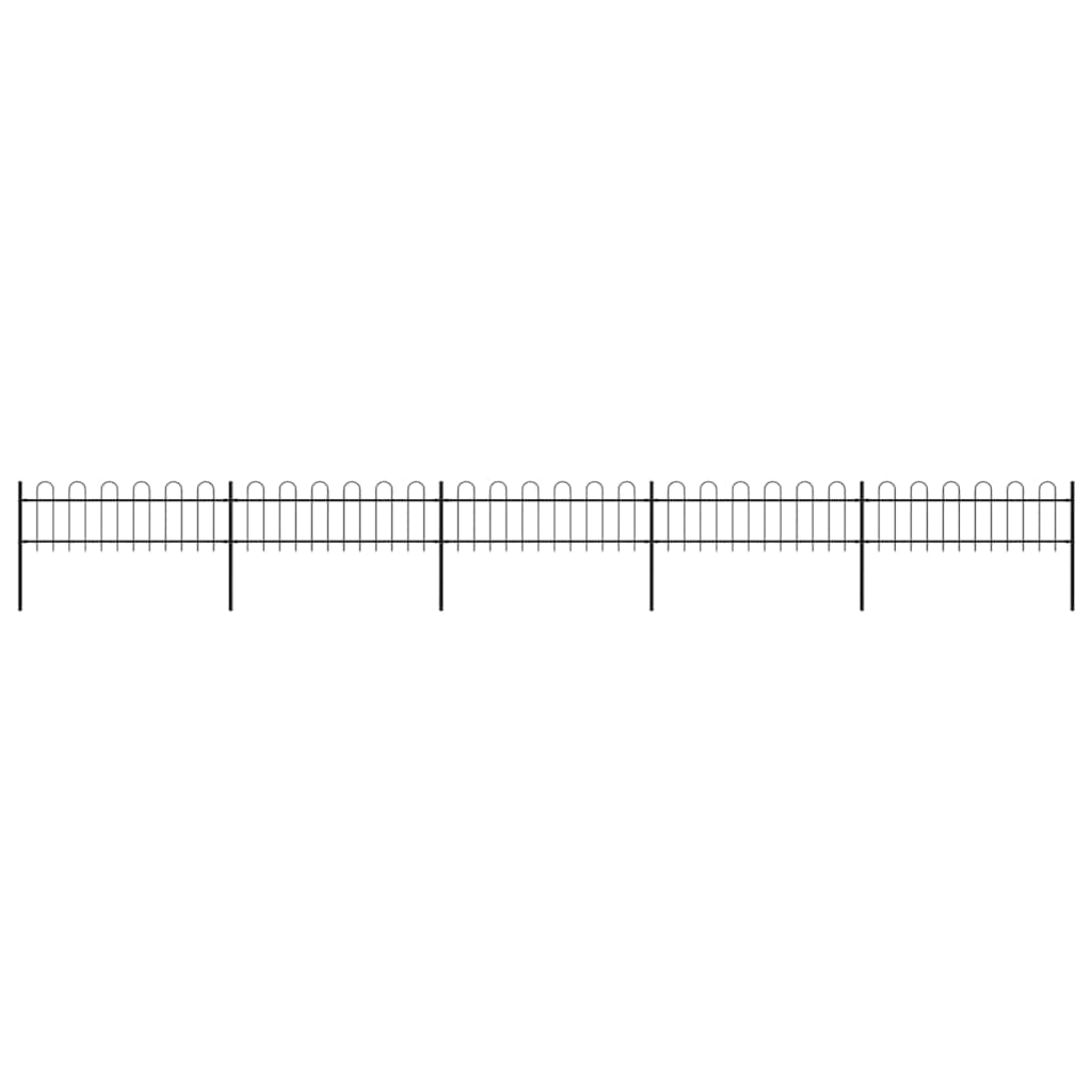 Cerca de jardim com arco superior em aço 838x60 cm preto
