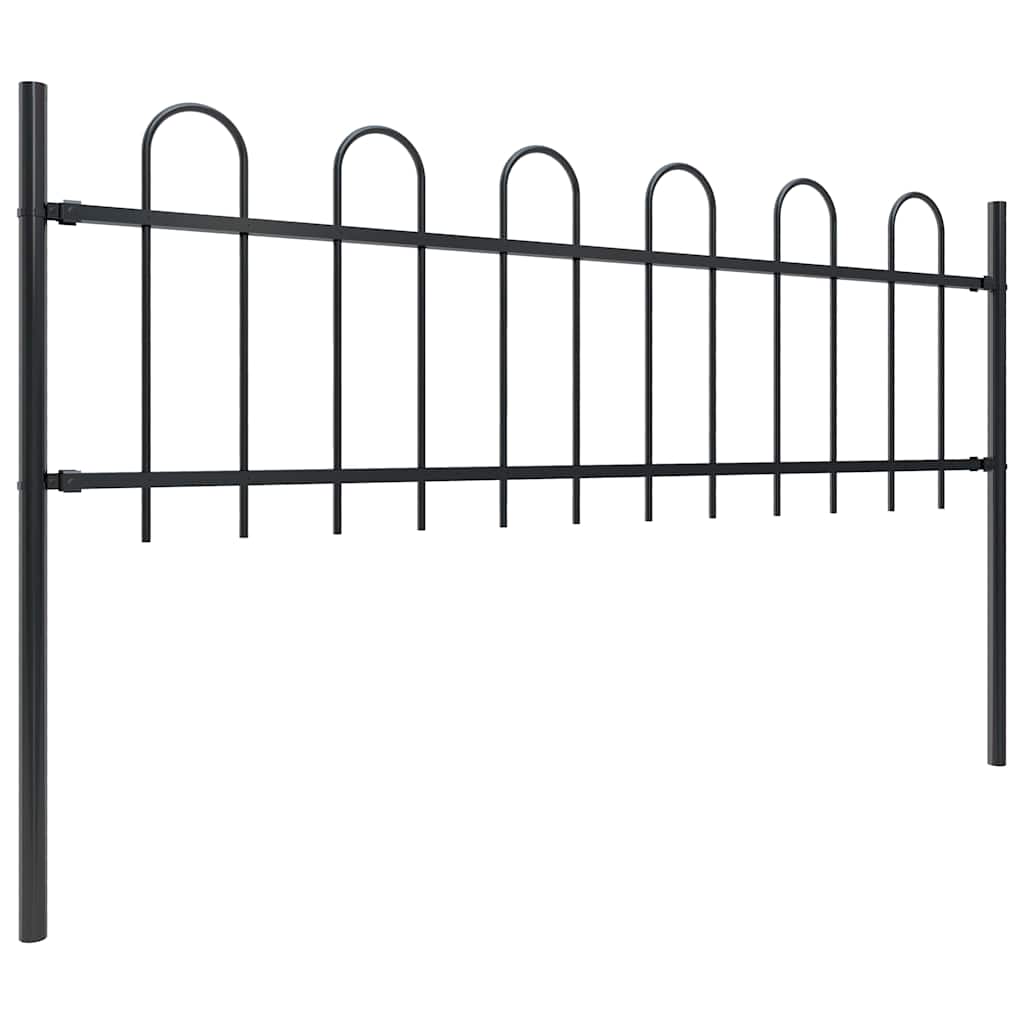Cerca de jardim com arco superior em aço 838x60 cm preto