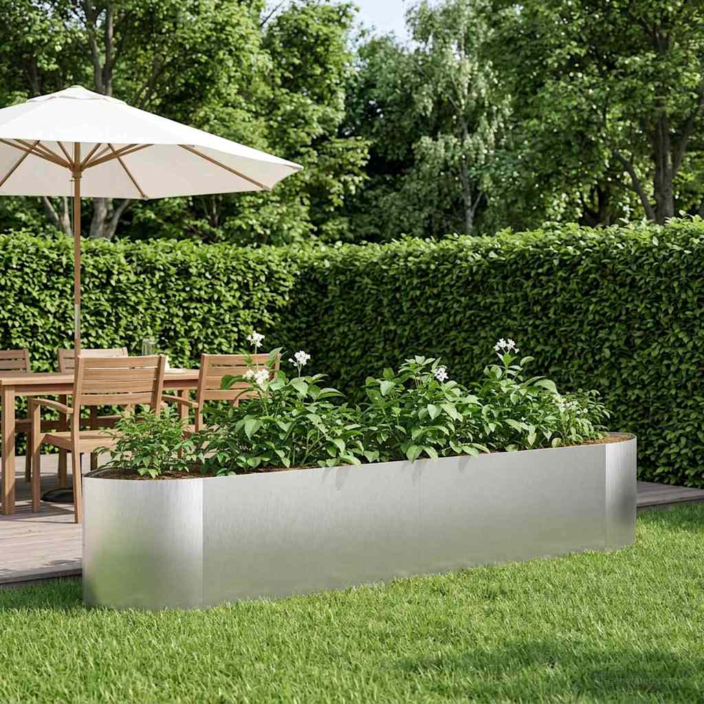 Cama de jardim elevada aço inoxidável 220 x 40 x 40 cm aço