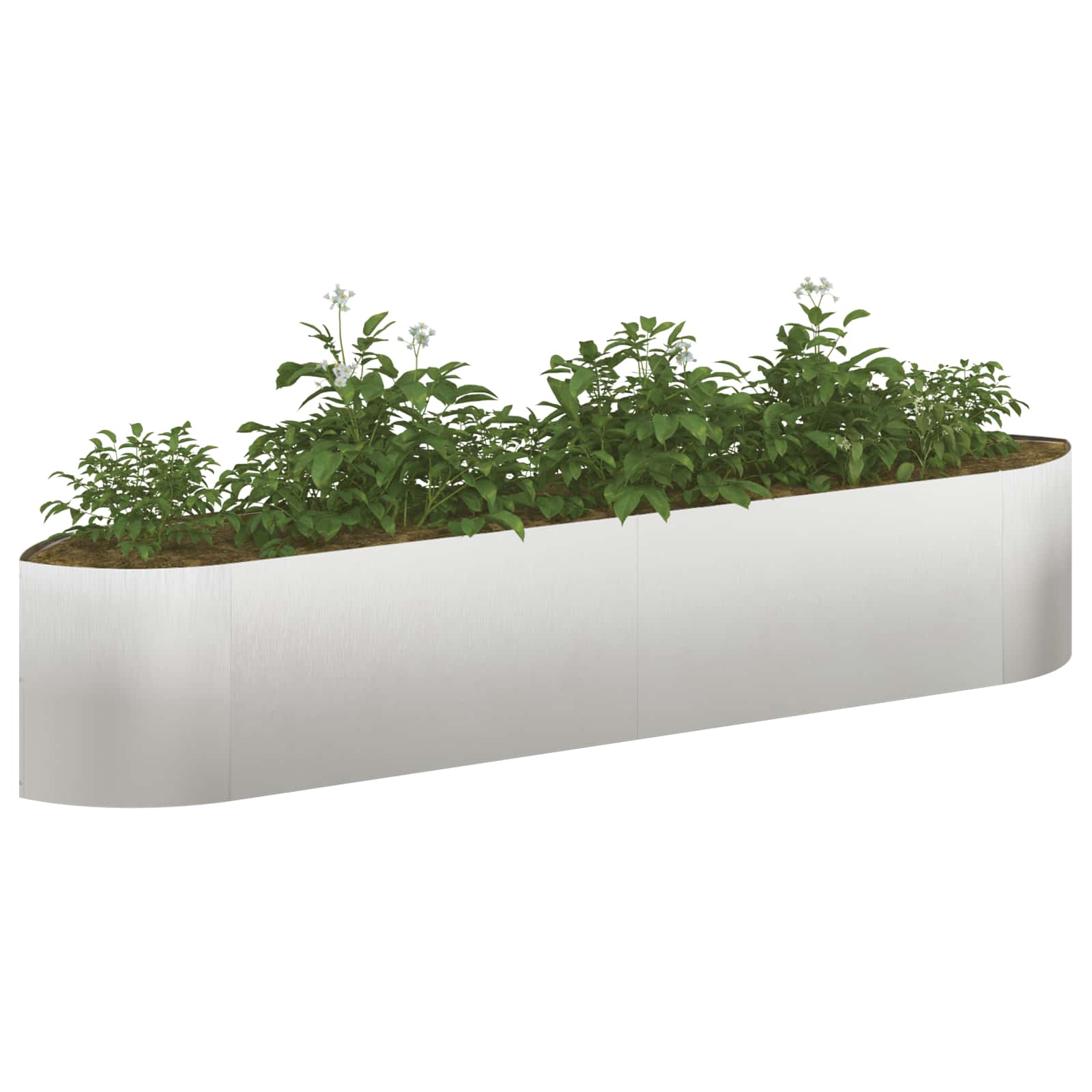 Cama de jardim elevada aço inoxidável 220 x 40 x 40 cm aço