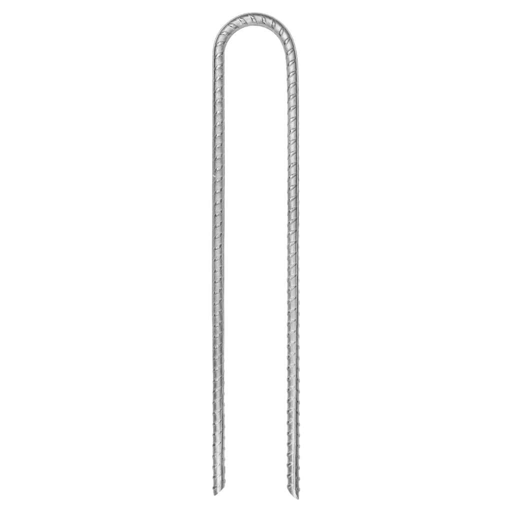 Estacas p/ tenda 12 pcs forma de u 30 cm ø7 mm aço galvanizado