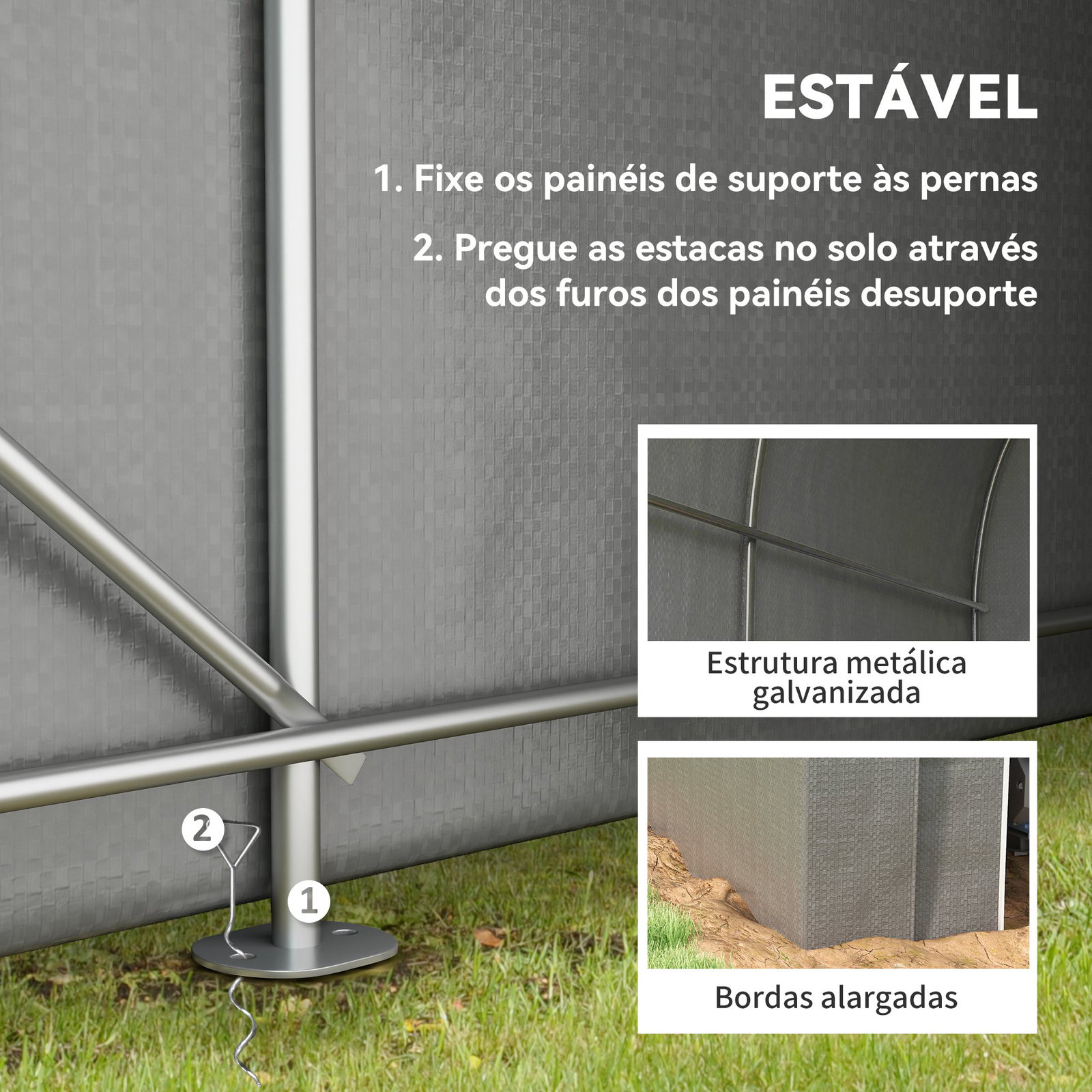 Tenda de jardim para bicicletas com estrutura em aço, porta com fecho, impermeável 2,4x1,6x1,9 m cinzento claro