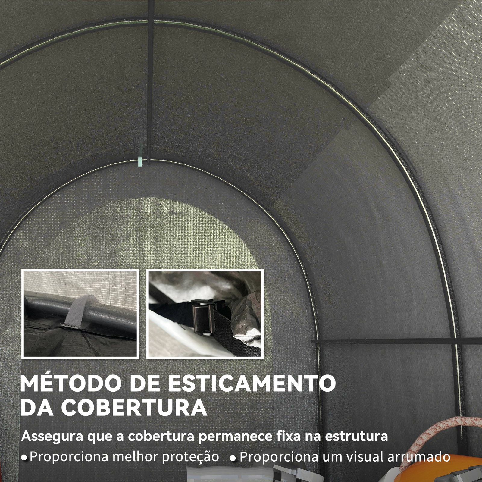 Tenda de jardim para bicicletas com estrutura em aço, porta com fecho, impermeável 2,4x1,6x1,9 m cinzento claro