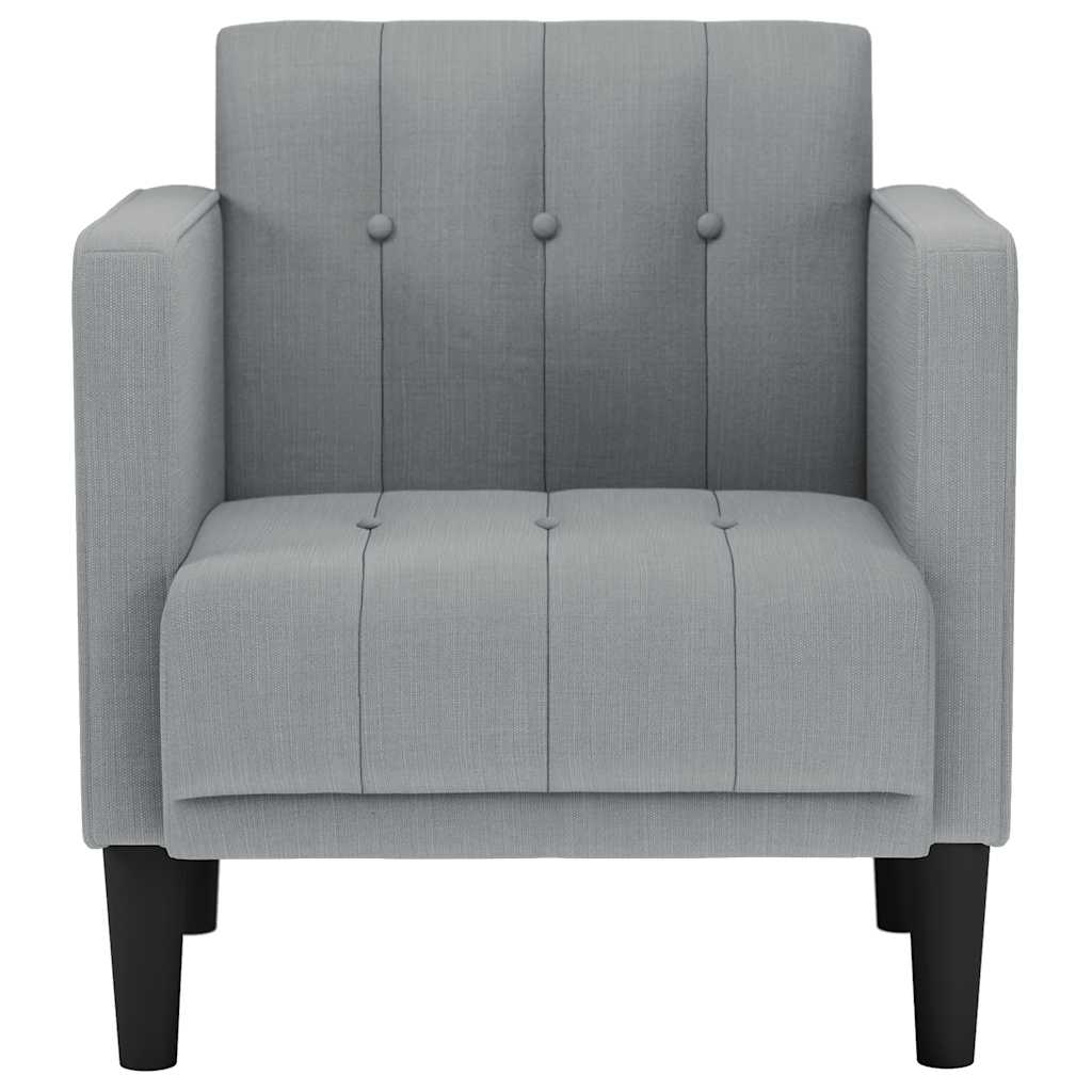 Poltrona com apoio de braços 53 cm tecido cinzento-claro