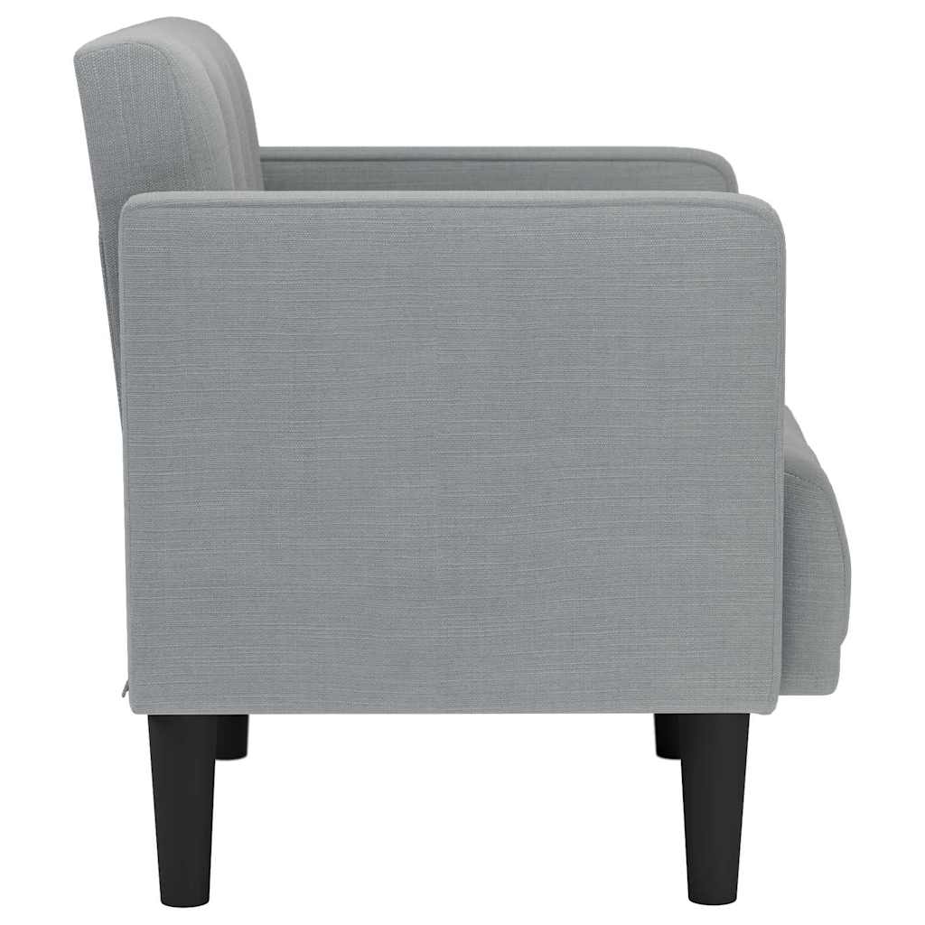 Poltrona com apoio de braços 53 cm tecido cinzento-claro