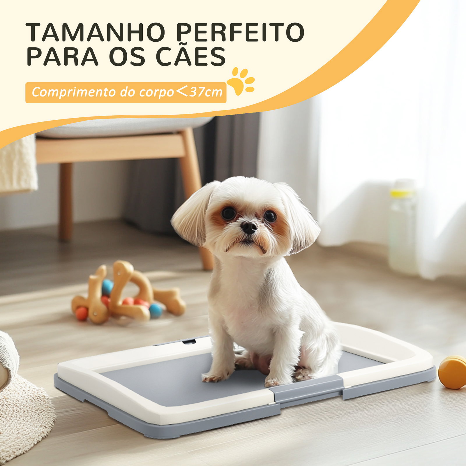 Tabuleiro para resguardos de cães sanita para cães com bandeja para treino em exterior e interior 63x48,5x6 cm cinza