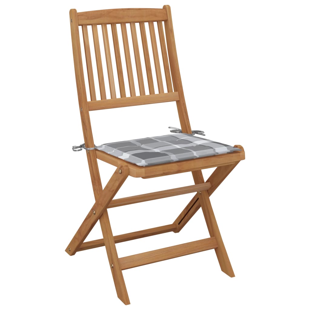 Cadeiras de jardim dobráveis c/ almofadões 6 pcs acácia maciça