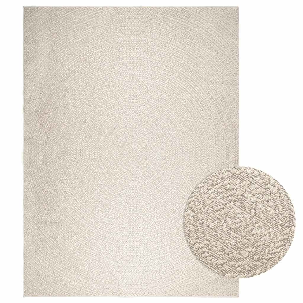 Tapete zizur creme 240x340cm aspeto de juta interior e exterior