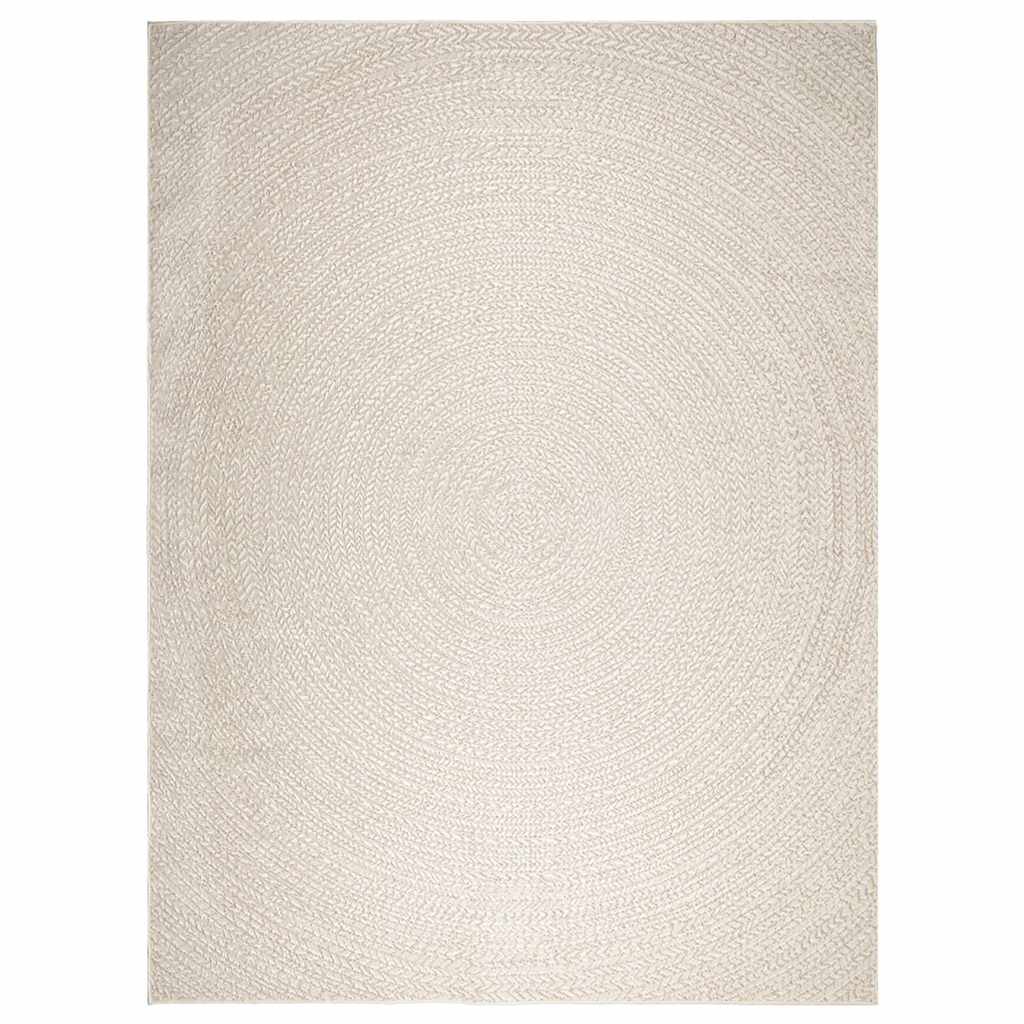 Tapete zizur creme 240x340cm aspeto de juta interior e exterior