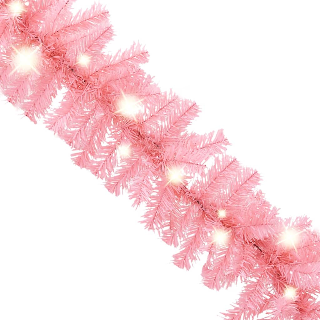 Grinalda de natal com luzes LED 5 m cor-de-rosa