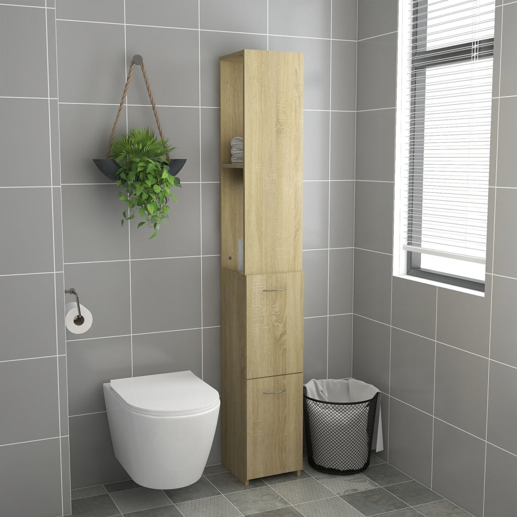 Armário wc 25x26,5x170 cm derivados de madeira carvalho sonoma