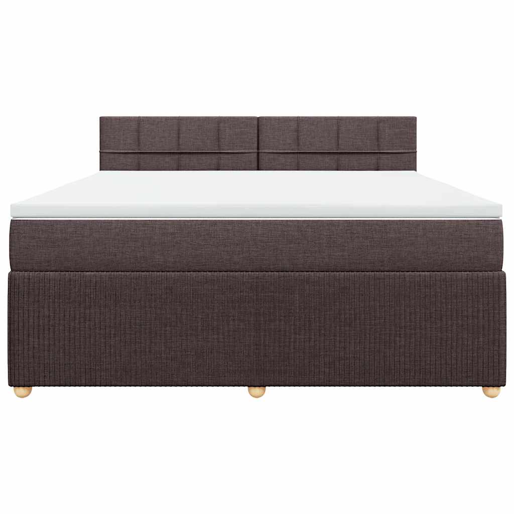 Cama com molas/colchão 180x200 cm tecido castanho-escuro